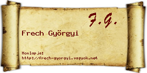 Frech Györgyi névjegykártya
