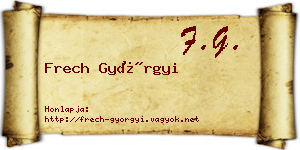 Frech Györgyi névjegykártya